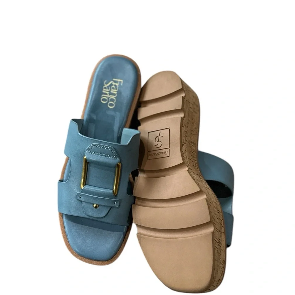 NEW Franco Sarto Hesta Wedge Sandal Denim